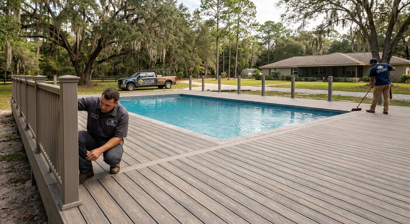 Live Oak Deck Builders slip-resistant composite pool deck